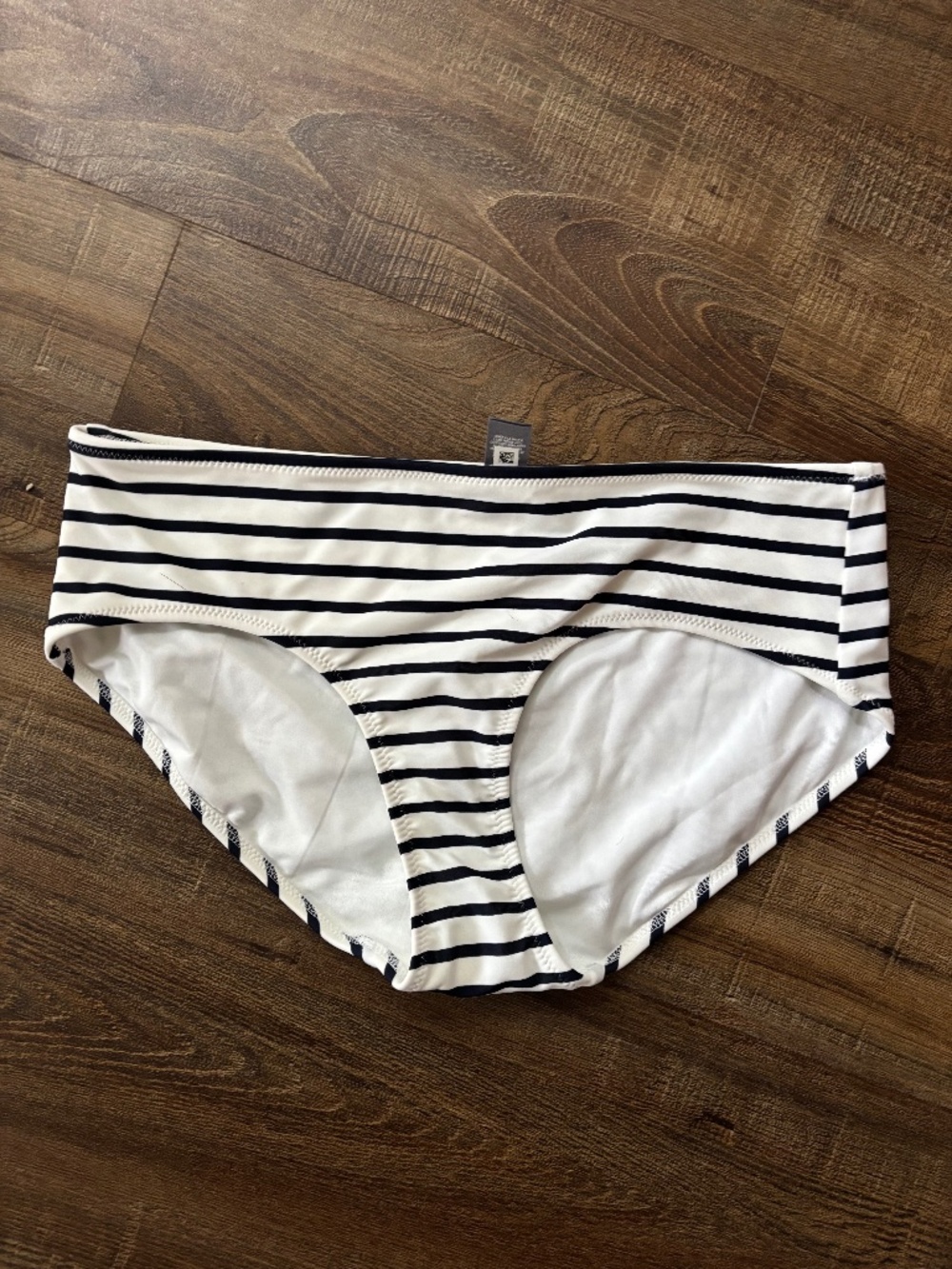 new womens aerie full coverage bikini bottoms size small black/white stripe